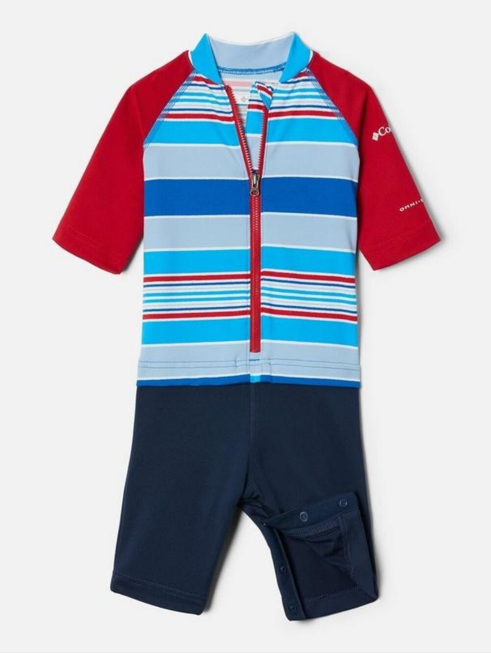 Columbia Toddler Boys Sandy Shores Sunguard Blue Striped Suit - Size 4T